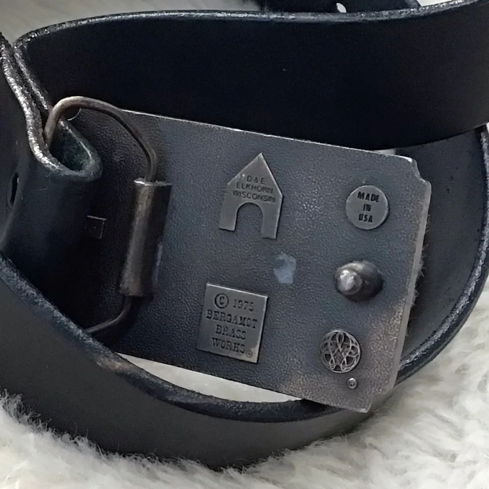 Bergamot Brass Works The Pointer Bronze Belt Buckle and Leather Belt Strap